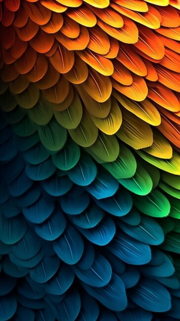 Abstract Feather Coloured Background