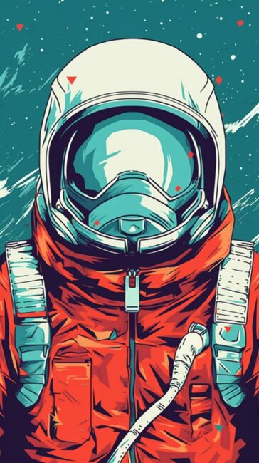 Aesthetic Astronaut Space Background