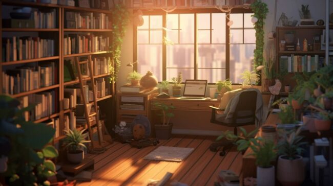 Aesthetic Study Room Lofi Wallpaper