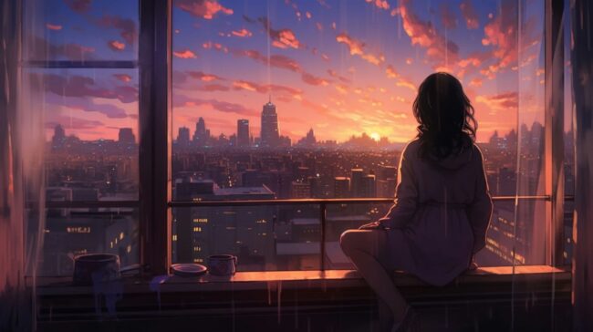 Aesthetic Window Scene Lofi Wallpaper