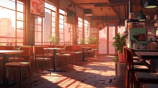 Afternoon in an Empty Restaurant Lofi Wallpaper