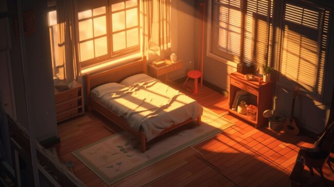 Anime Bedroom Scene Lofi Background