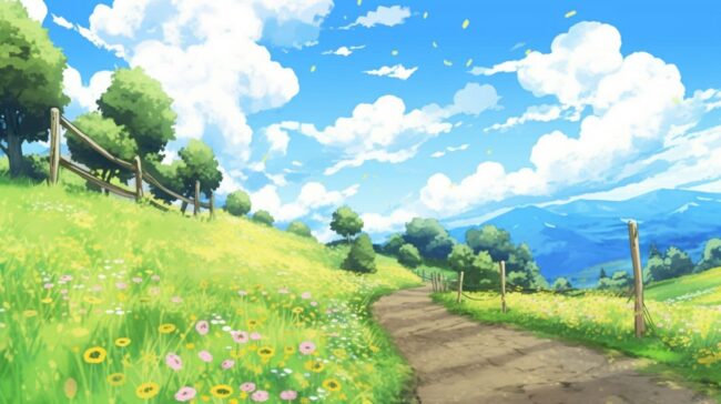 Anime Countryside Nature Background