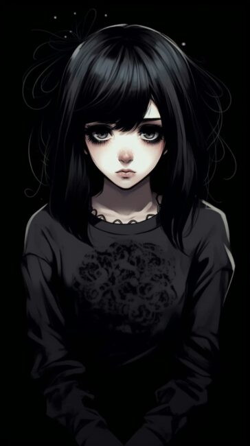 Anime Goth Girl Dark Wallpaper