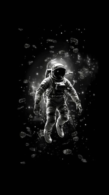 Astronaut Black Screen Wallpaper