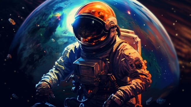 Astronaut infront of Planet Space Wallpapers