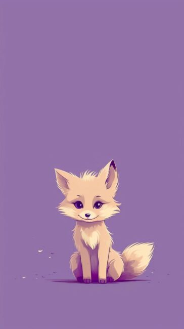 Baby Fox Simple Wallpaper