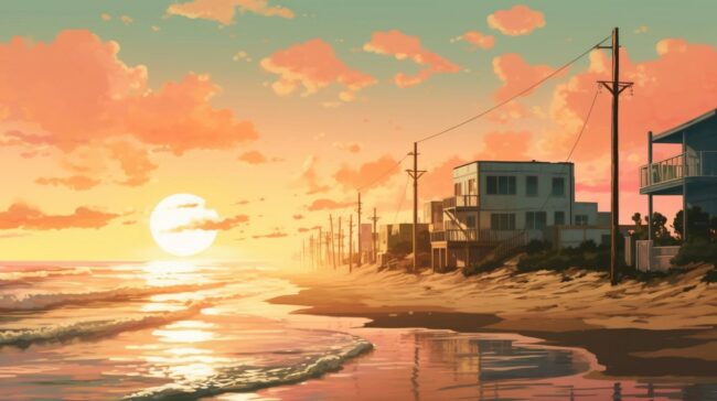 Beach Aesthetic Lofi Wallpaper