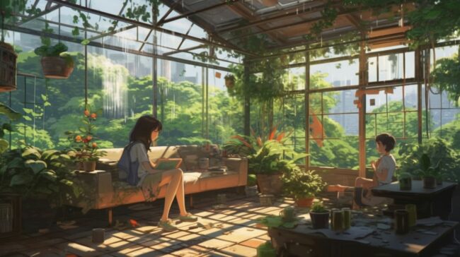 Beautiful Greenhouse Lofi Background