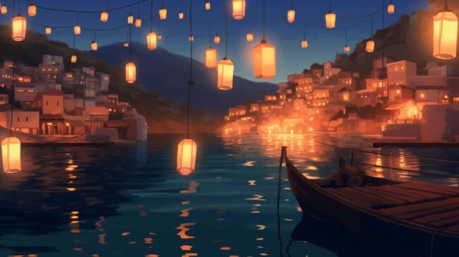 Beautiful Lake Scene Lofi Background