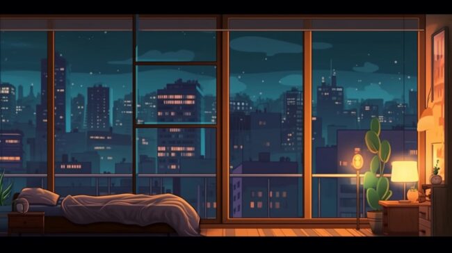 Bedroom City Lofi Background