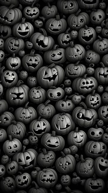 Black Pumpkin Pattern Halloween Background