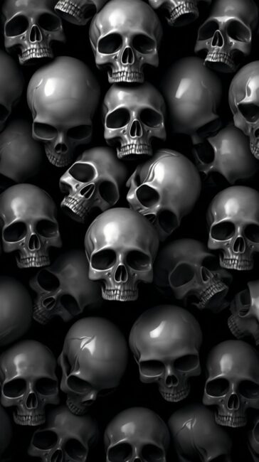 Black Skulls Halloween Wallpaper