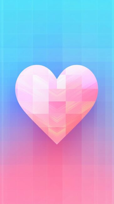 Blue and Pink Pixel Heart Background