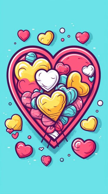 Bold Colors Heart Background