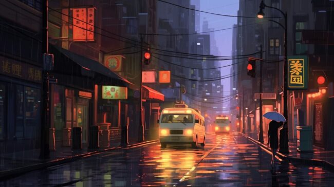 Bus in the City Lofi Background