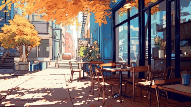 Cafe in City Lofi Background
