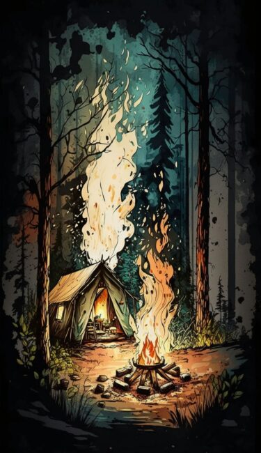 Camping in the Forest Background