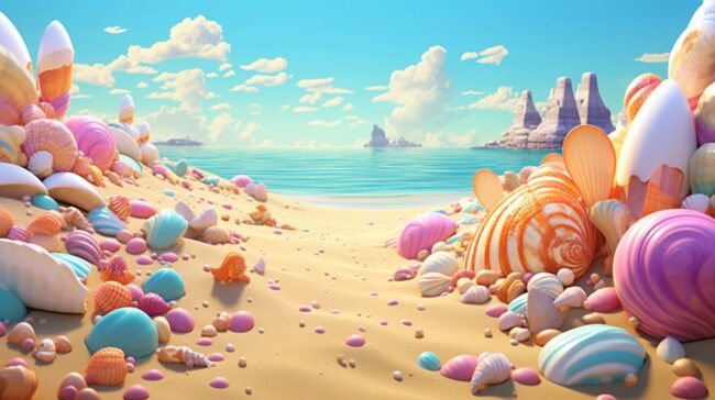 Cartoon Sunny Beach Background