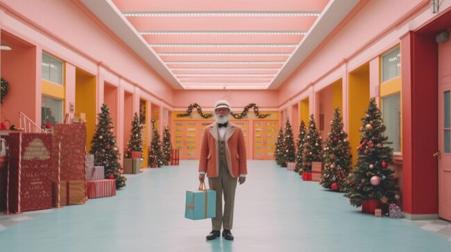 Christmas Background Images in Wes Anderson Style