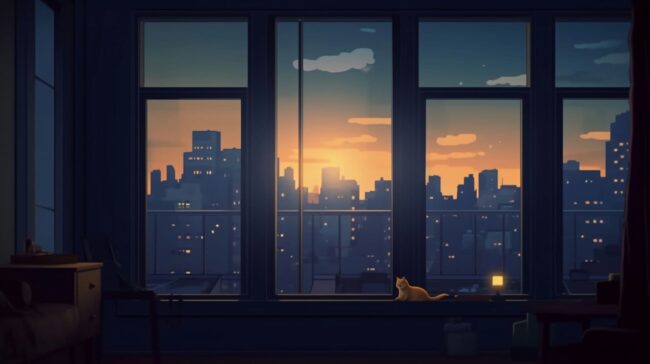 City View from Window Lofi Background