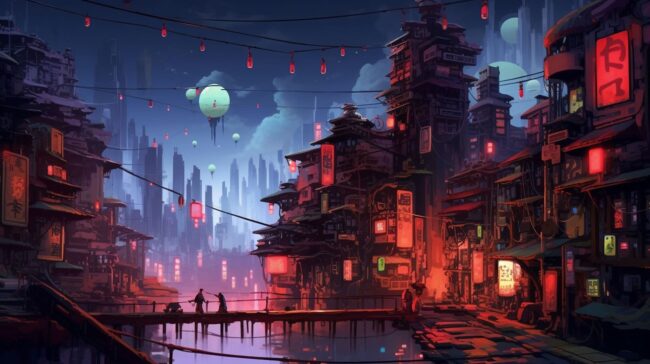 City at Night Lofi Background