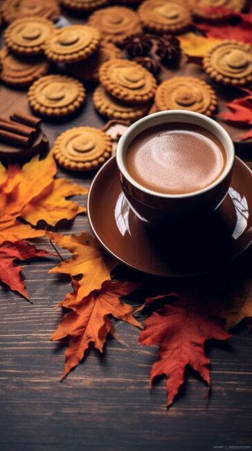 Coffee and Cookies Fall Wallpaper