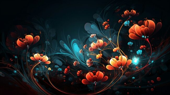 Colorful Flowers on a Dark Wallpaper for Desktop
