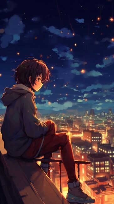 Cool Anime Wallpapers of City at Night