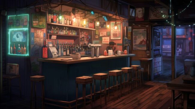 Cool Empty Bar Lofi Wallpaper