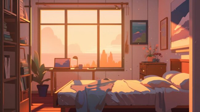 Cute Aesthetic Bedroom Lofi Background