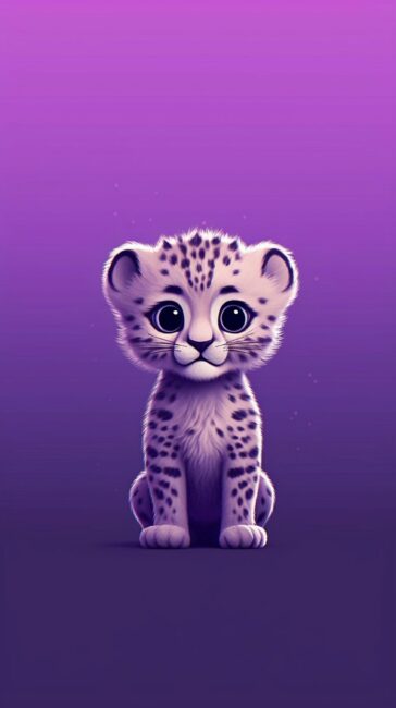 Cute Cheetah Purple Wallpapers