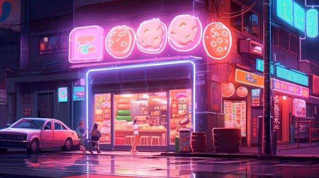 Cute Donut Shop Lofi Background