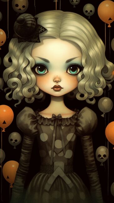 Cute Goth Halloween Background