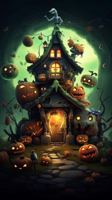 Cute Halloween Wallpaper of Spooky House