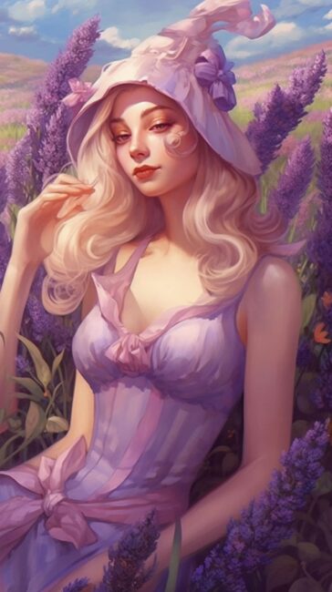Cute Lavendar Girl Purple Background