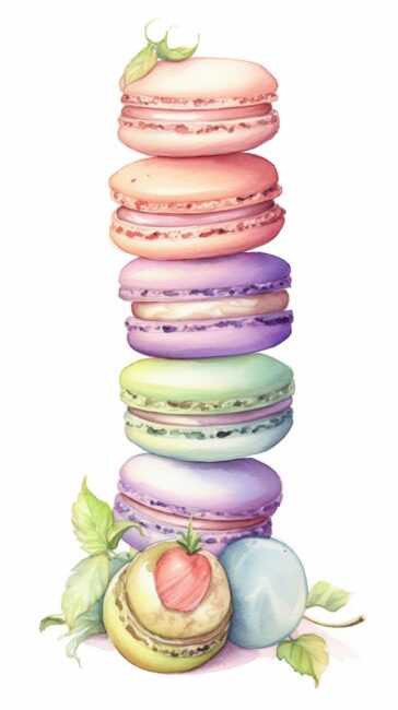 Cute Macarons Pastel Background