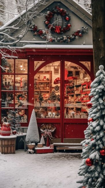 Cute Shop Christmas Background Images