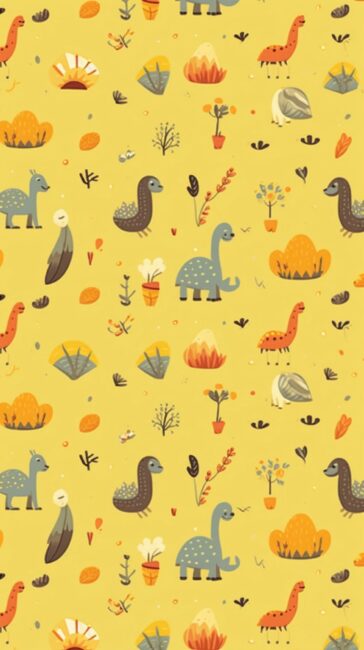 Dinosaur Yellow Aesthetic Wallpaper