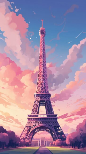 Eiffel Tower Pastel Background