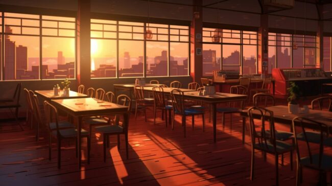 Empty Restaurant Lofi Background