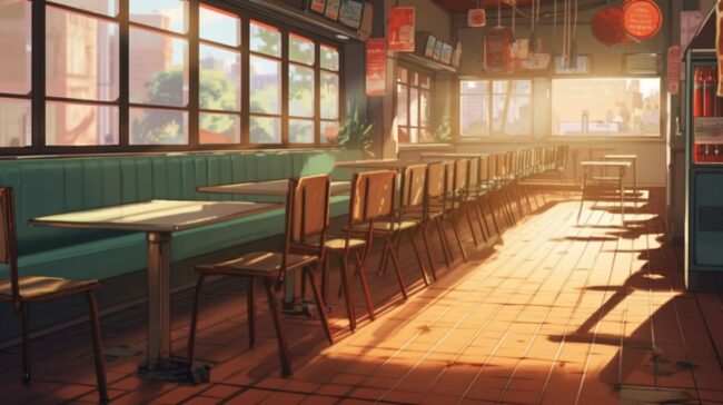 Empty Restaurant Scene Lofi Background