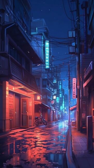 Empty Street at Night Lofi Background