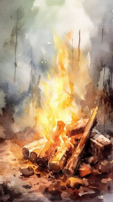 Fire Background Watercolor