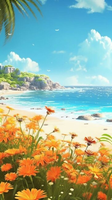 Flower Beach Background