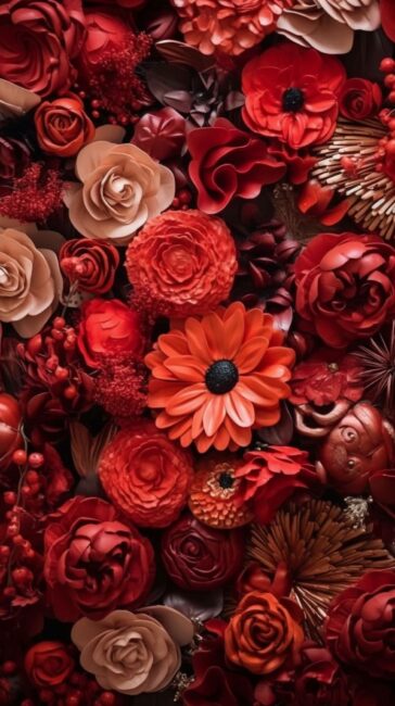 Flower Red Aesthetic Wallpaper