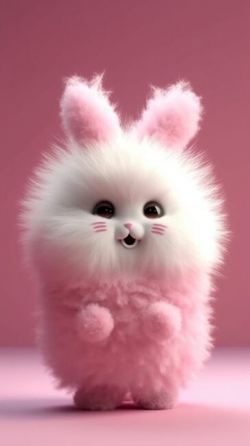 Fluffy Rabbit Kawaii Background