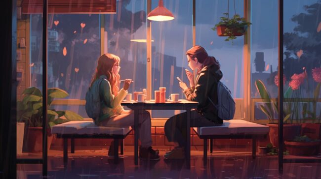 Friends having Food Lofi Background