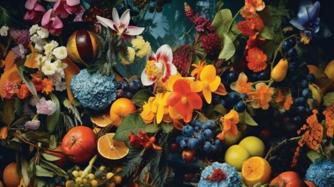 Fruit and Flower Wallpaper