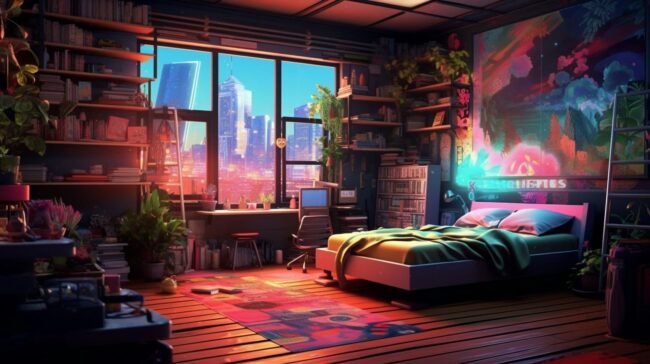 Future Bedroom Lofi Background